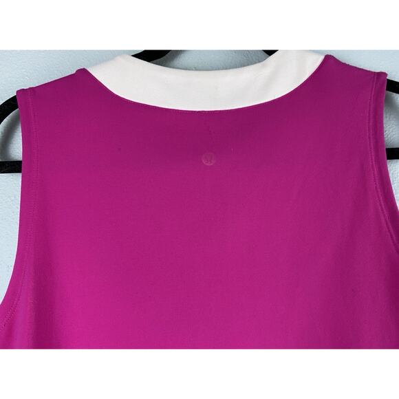 Wmns Lululemon Athletica Sz 12 Pink White Trim Stretchy Versatile Tank Top - Picture 4 of 9